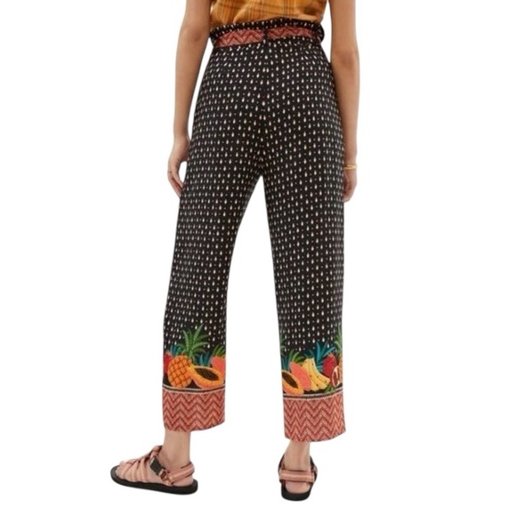 Farm Rio Tucker Paperbag Pants Fruits Belted Crop Size XS - Picture 3 of 13